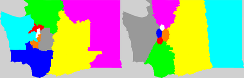 Washington current and proposed districting