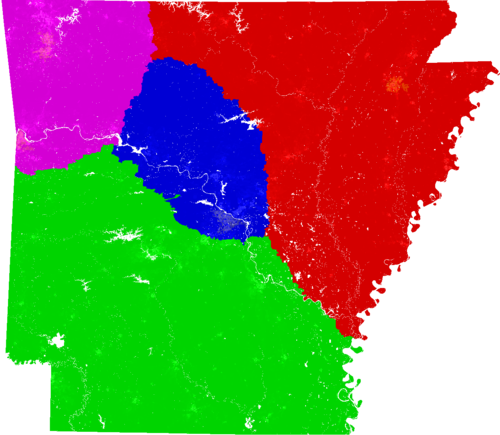 Arkansas Congress congressional district map, current