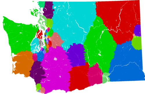 Washington Senate congressional district map, current