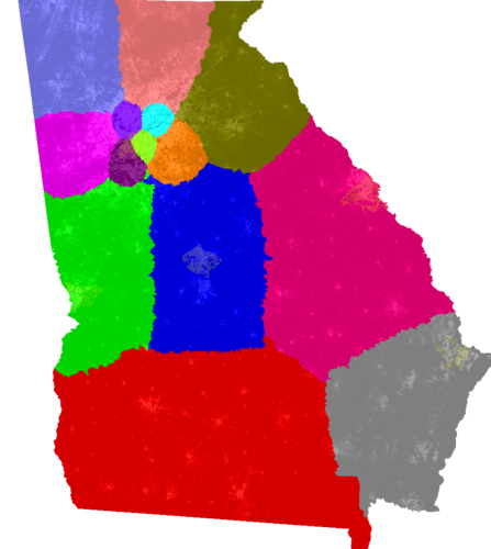 Georgia Congress congressional district map, current
