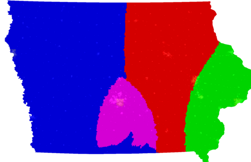 Iowa Congress congressional district map, current