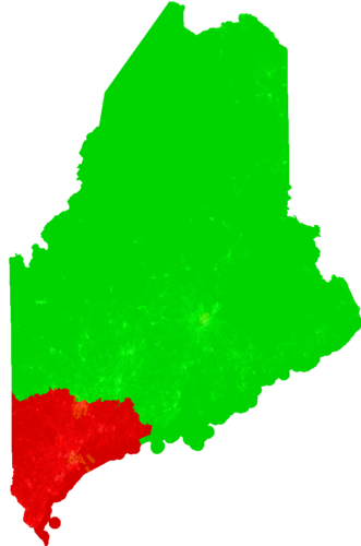 Maine Congress congressional district map, current