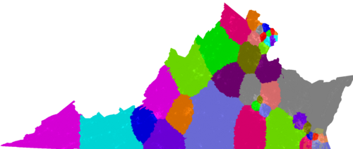 Virginia Senate congressional district map, current