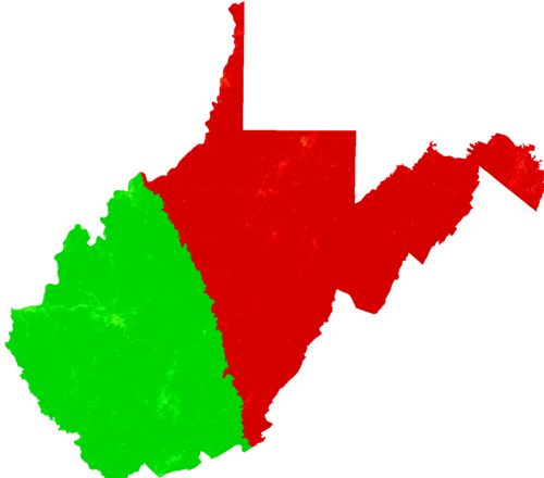 West Virginia Congress congressional district map, current